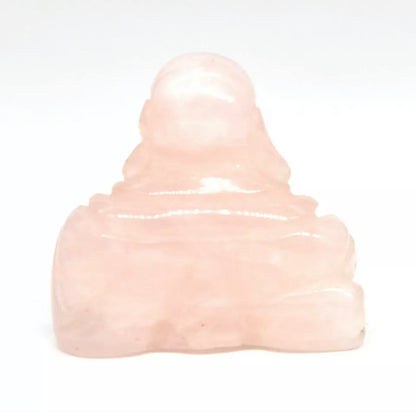 Natural Rose Quartz Crystal Laughing Buddha