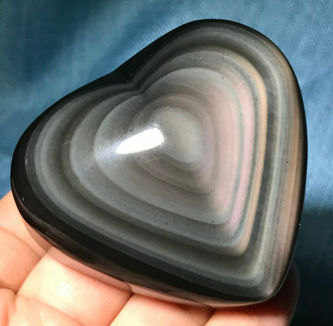 Natural Rainbow Obsidian Gemstone Heart