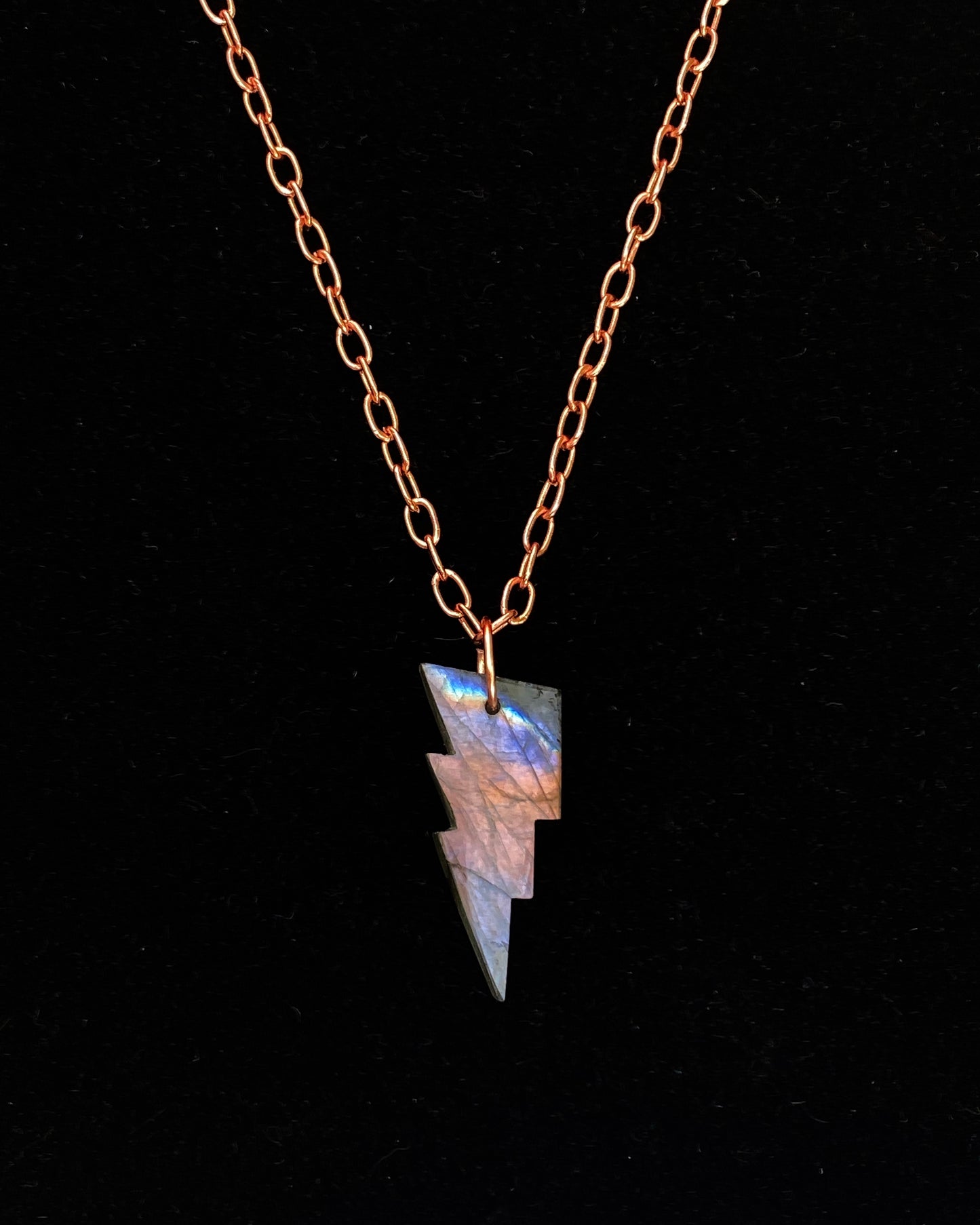 Labradorite Lightning Bolt Necklace