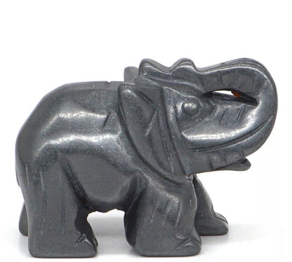 Elephant Figurine carved in Natural Hematite gemstone