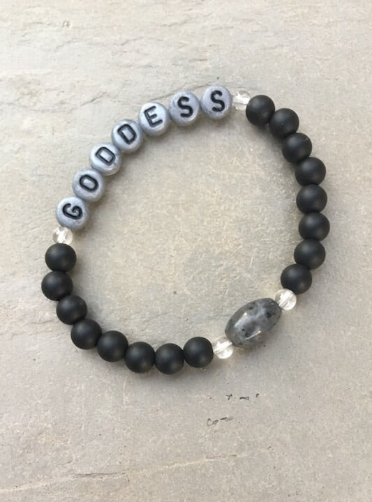 Gray GODDESS Onyx Gemstone bracelet