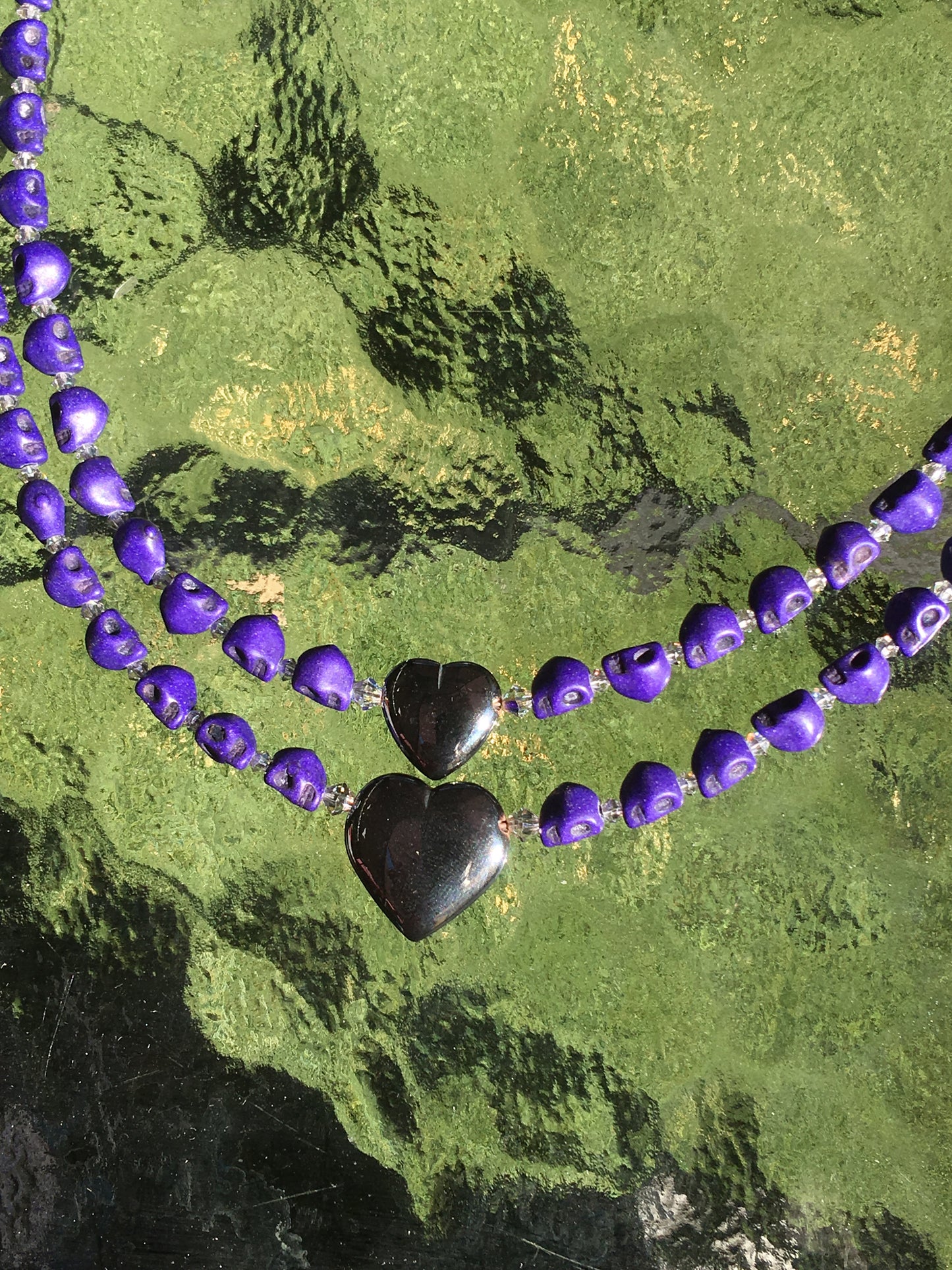 Purple Skull double Necklace