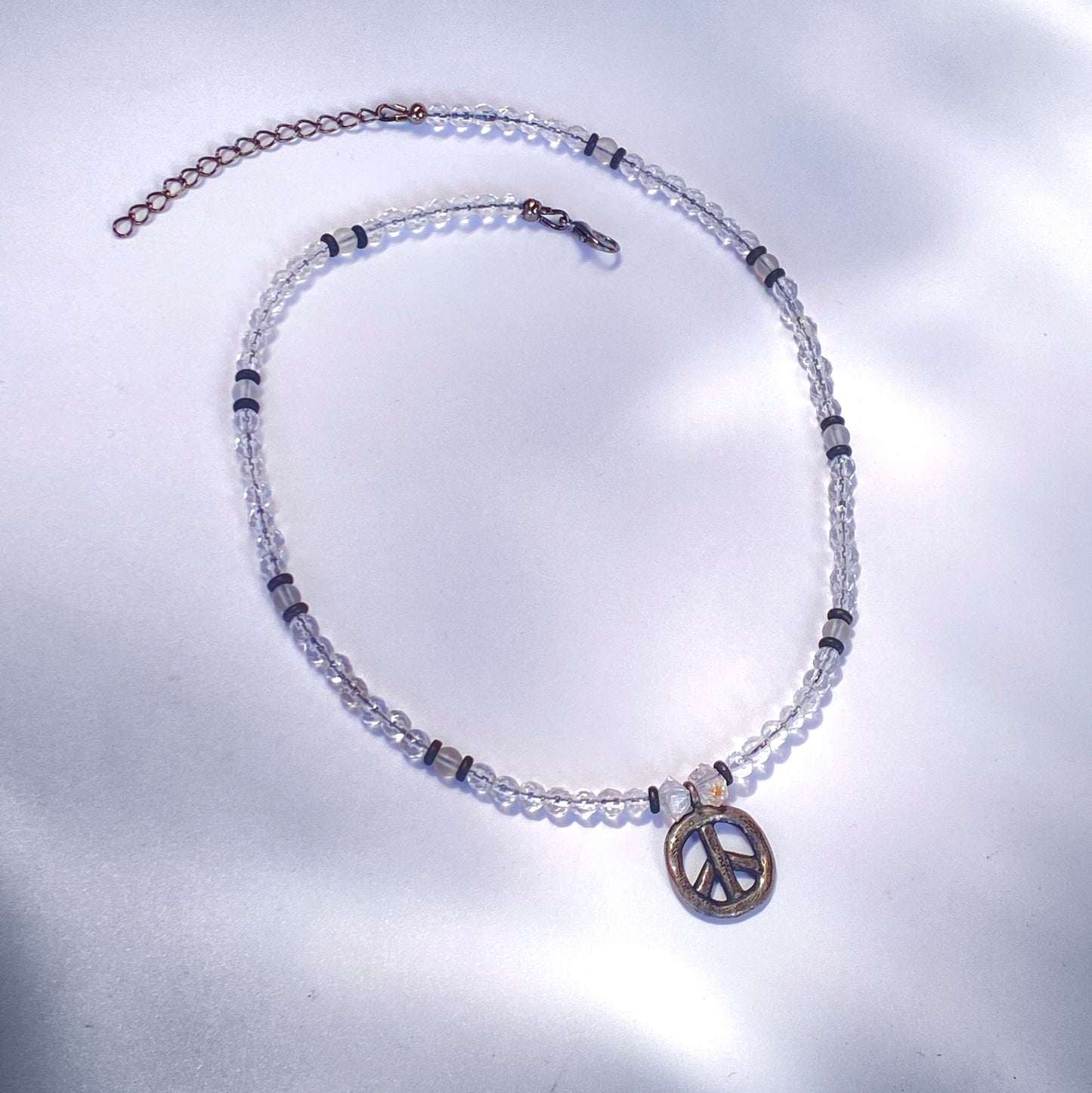 Herkimer Diamond Peace Necklace