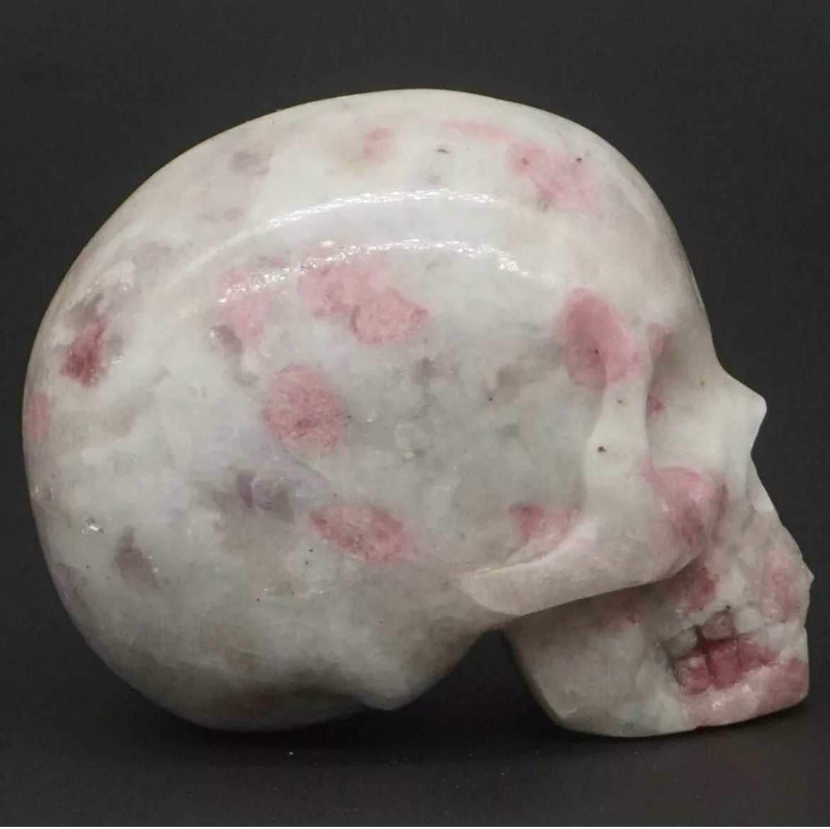 Natural Lepidolite gemstone carved Skull