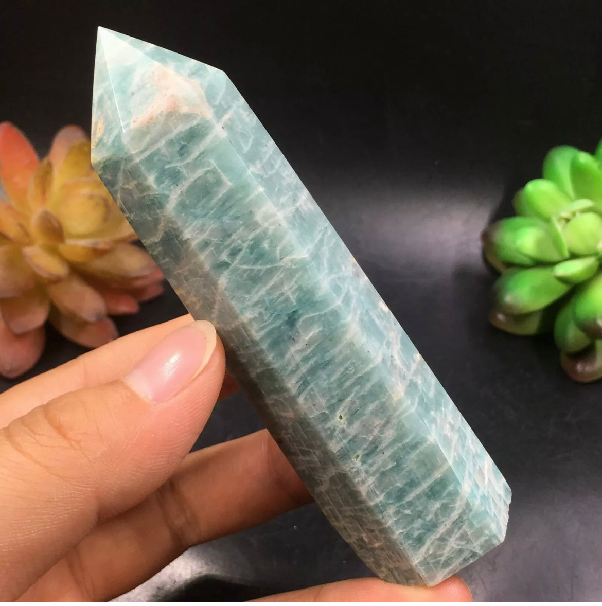 Natural Amazonite Gemstone Crystal Wand