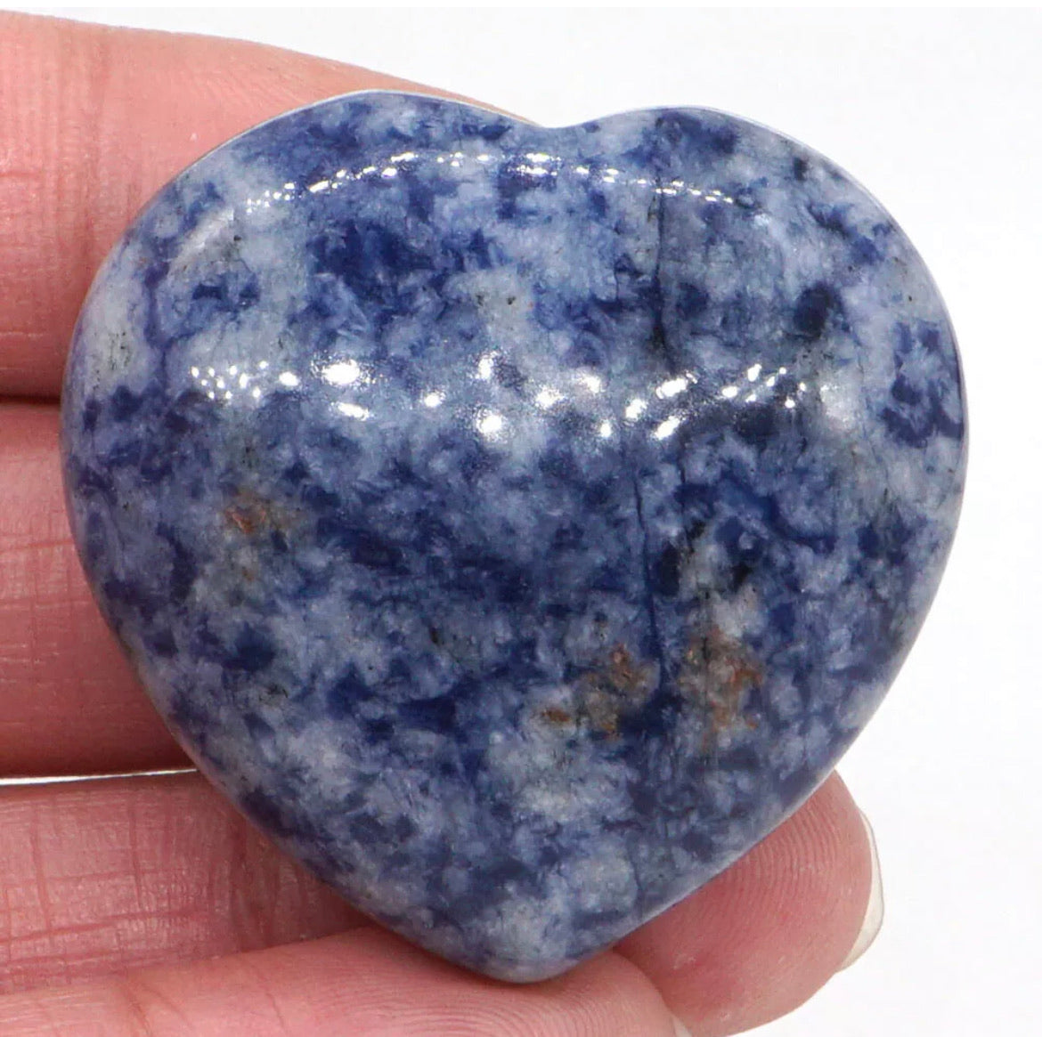 Natural Blue Spot Jasper Heart