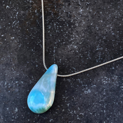 Larimar gemstone Pendant on Sterling Silver