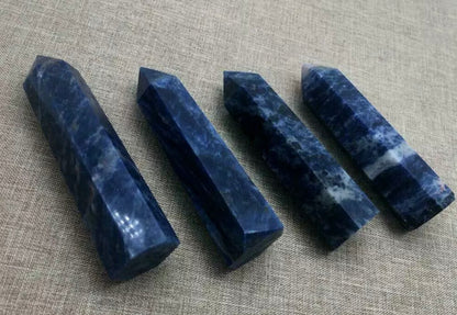 Natural blue Sodalite gemstone healing wand