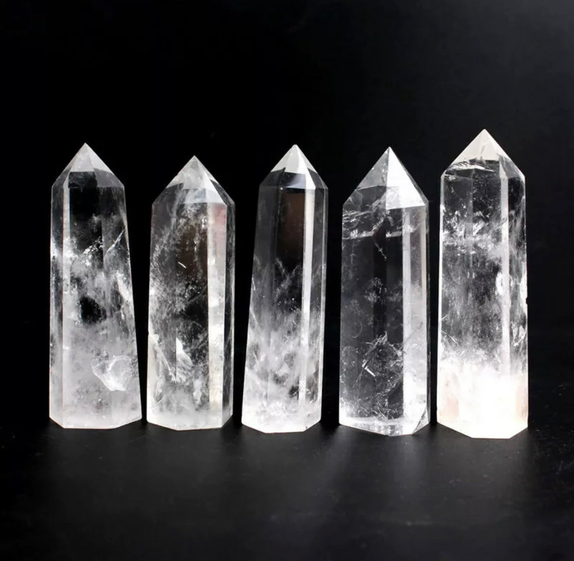 Natural Clear Quartz Crystal Point Wand Specimen Reiki Healing Stone