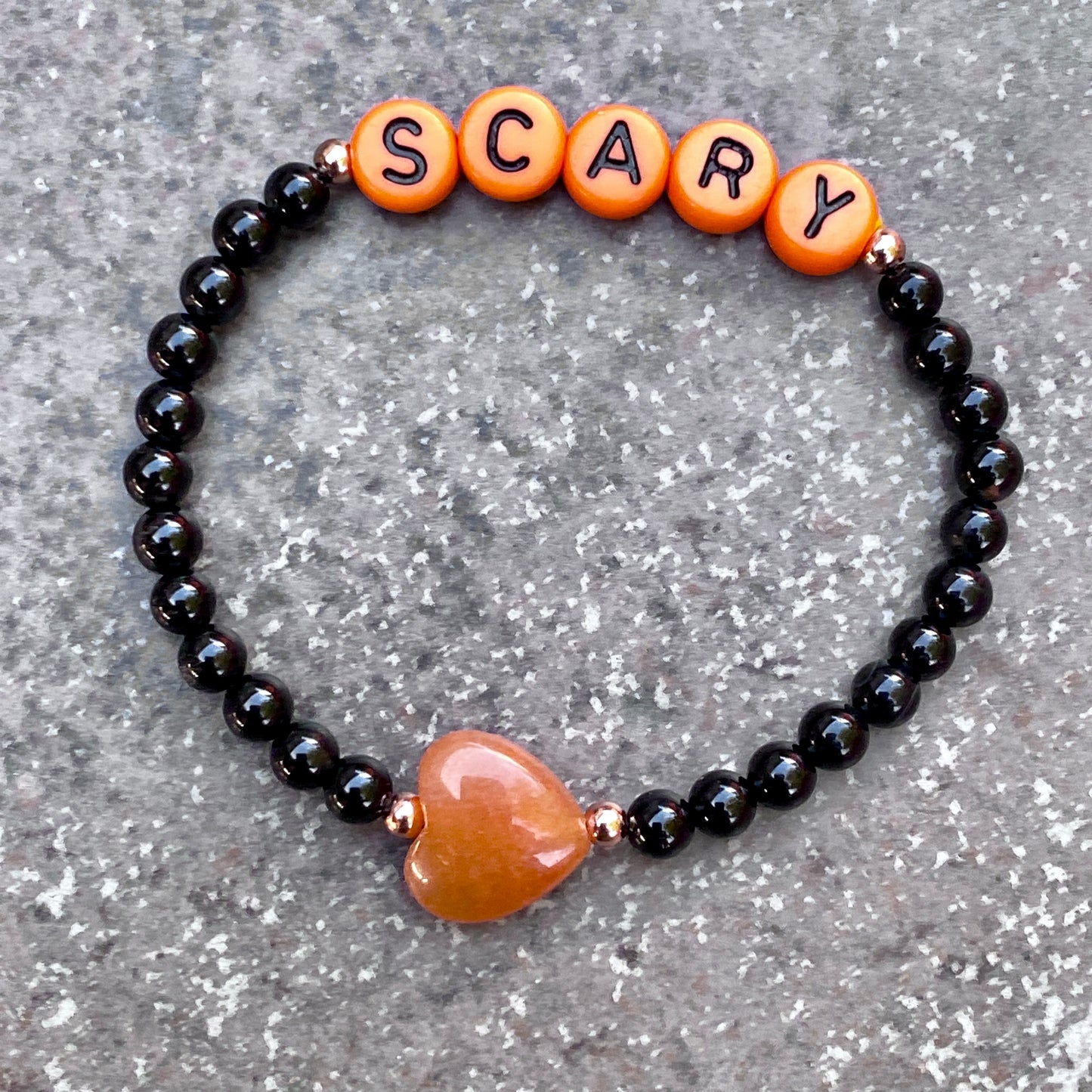 Kid’s Halloween gemstone Phrase bracelets