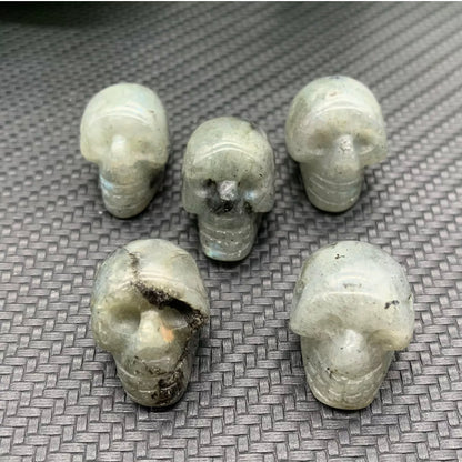 Natural Labradorite Mini Skull gmestone crystal Figurine