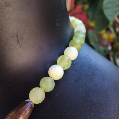 Tibetan Agate and And Peruvian Opal gemstone Necklace