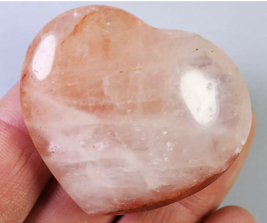 Natural Fire Hematoid Quartz Heart