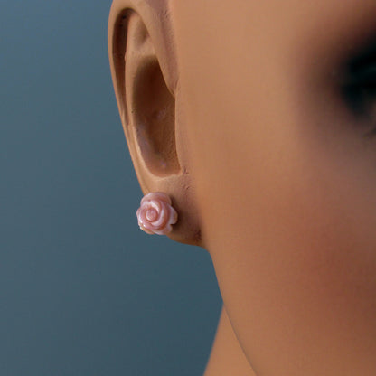 Mother of Pearl Flower Stud Earrings