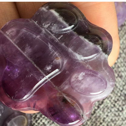 Natural Dreamy amethyst gemstone carved paw 1pc