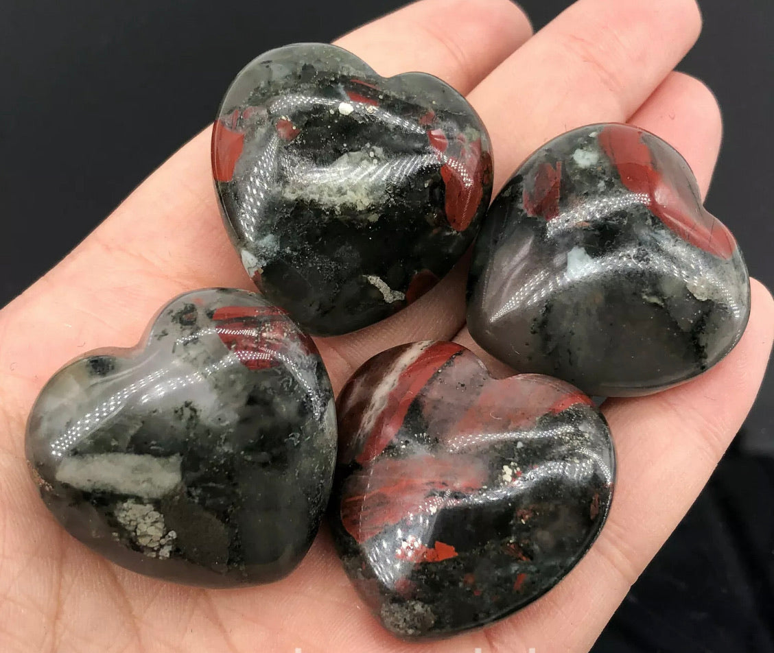 Natural African Bloodstone gemstone Heart