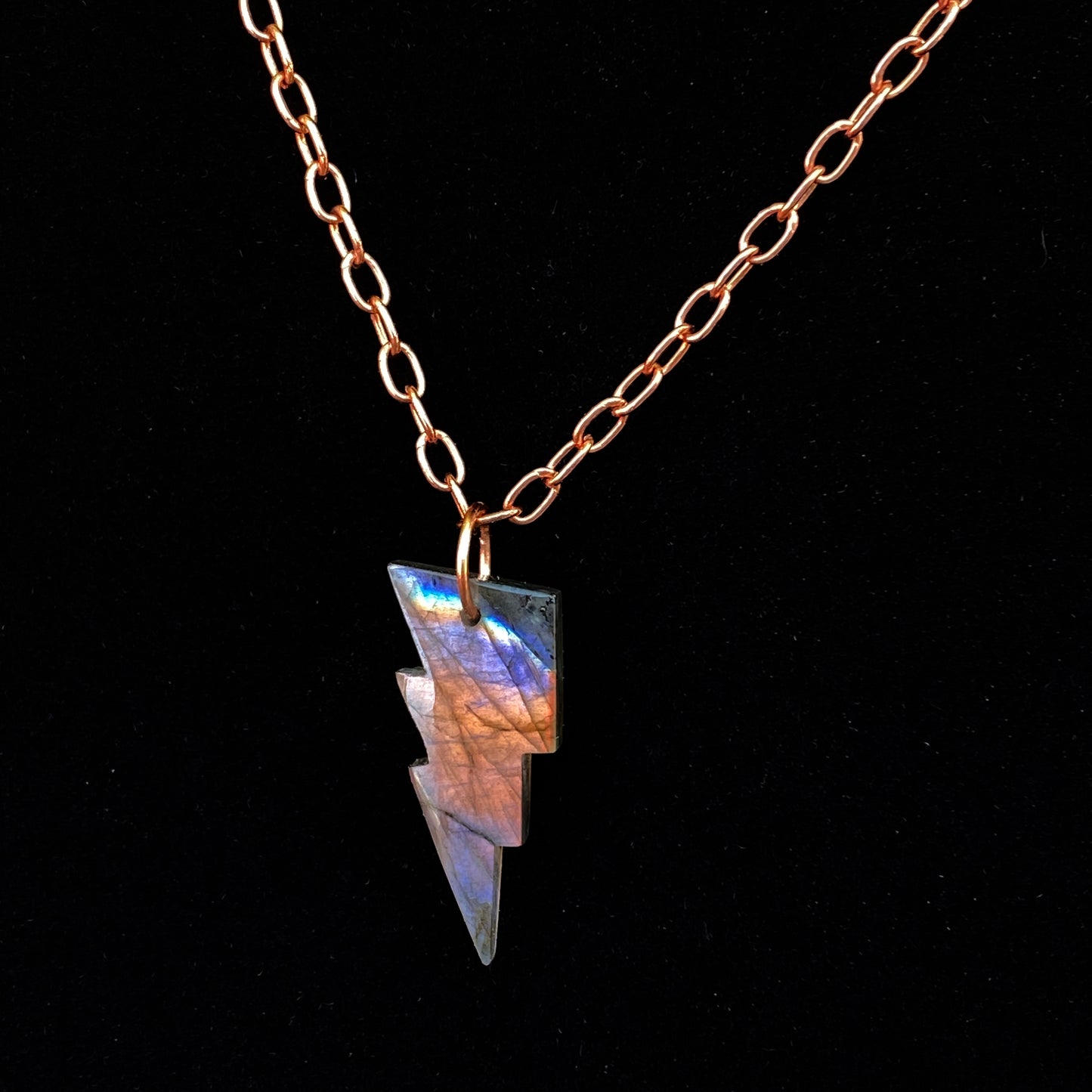 Labradorite Lightning Bolt Necklace