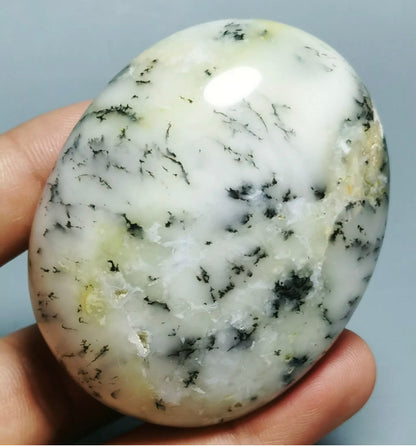 White Opal free form palm stone