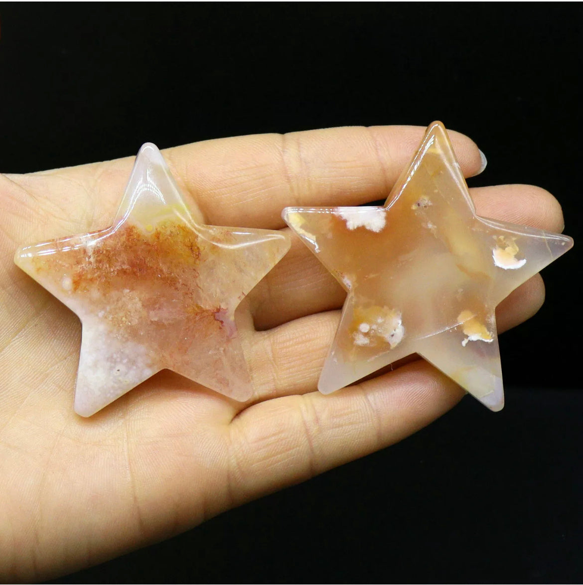 Natural Flower Agate gemstone Crystal Star