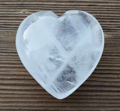 Natural Clear Quartz gemstone carved Heart