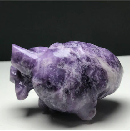 Natural lepidolite aka lilac stone Crystal Mineral Specimen. Hand-carved.Exquisite Heart organ gemstone semiprecious