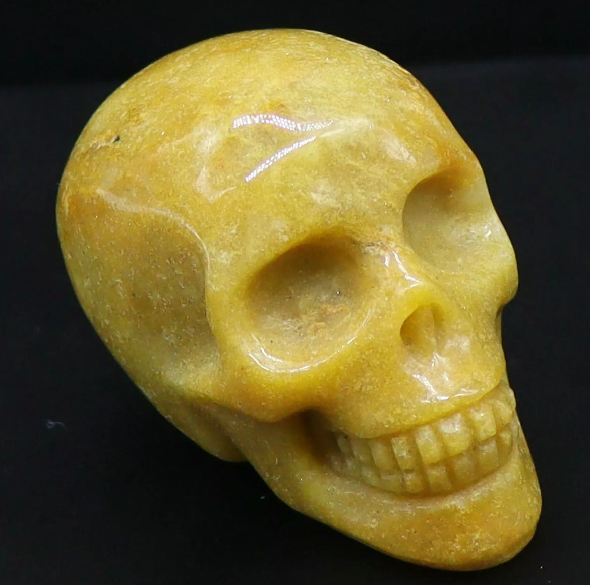 Natural Yellow Agate Skull