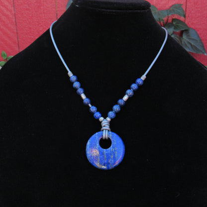 Lapis Lazuli Leather Necklace