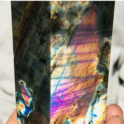 Natural Labradorite Tower Point healing energy obelisk