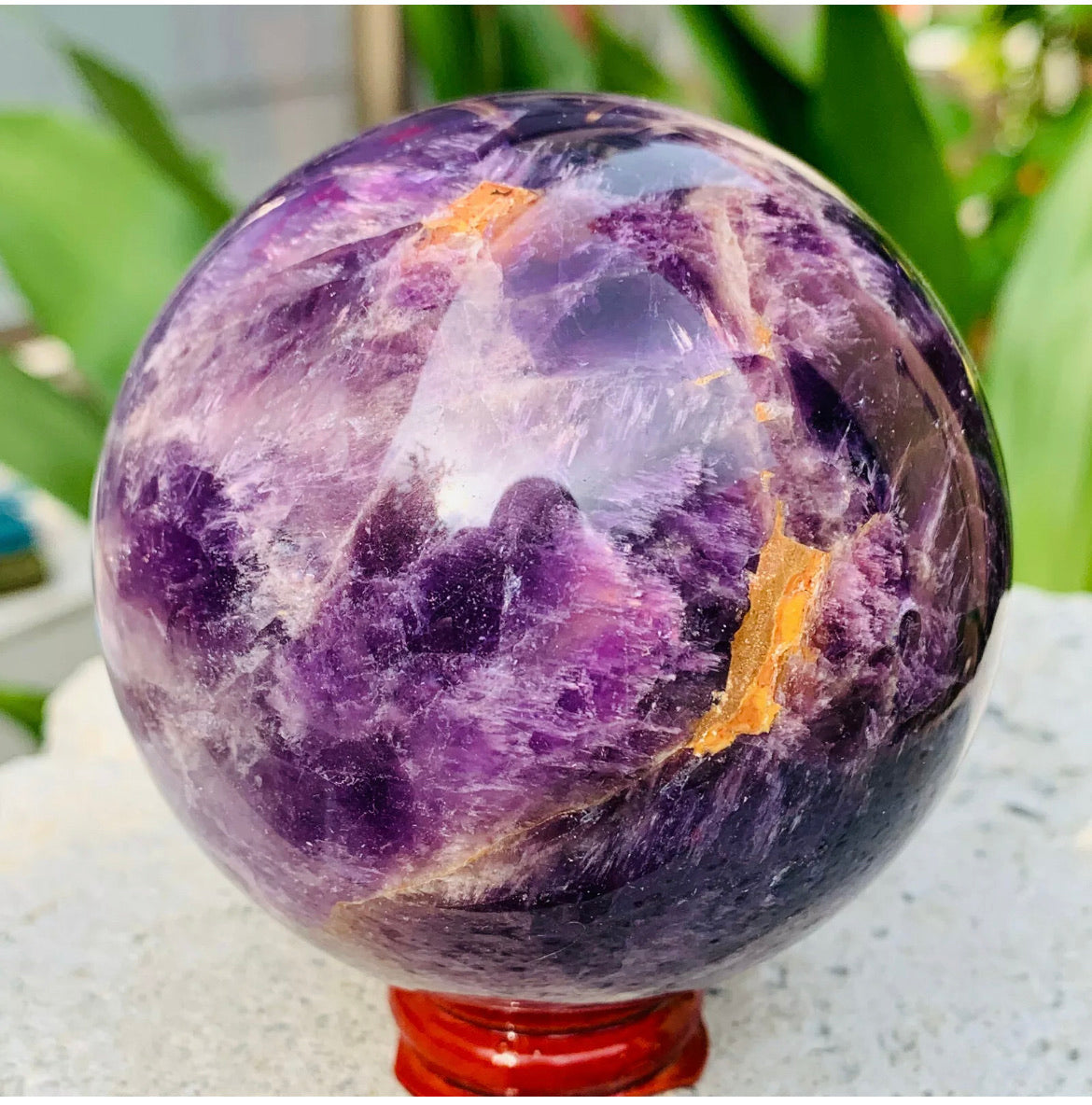 Natural Dreamy Amethyst Sphere Quartz Crystal Ball Healing