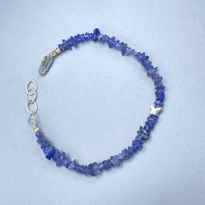 Tanzanite and Sterling Silver Butterfly Bracelet