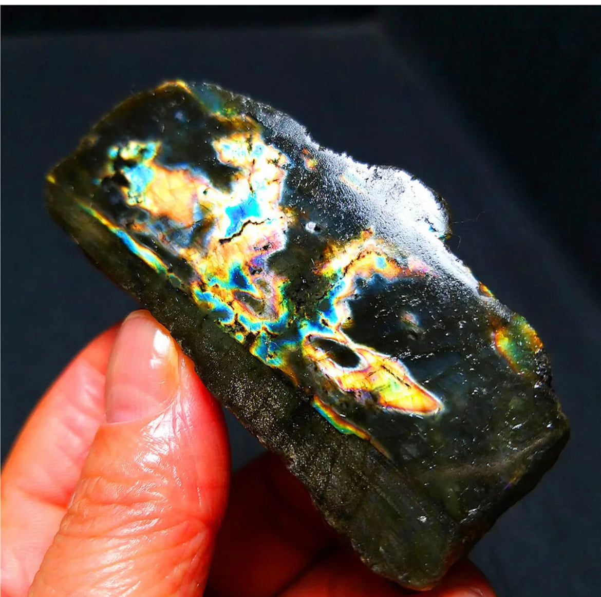 Natural Free Rough Form Labradorite Rock Crystal