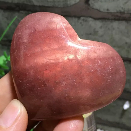 Natural Strawberry Quartz Heart