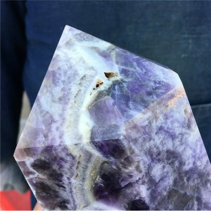 Natural amethyst gejmstone crystal tower point obelisk