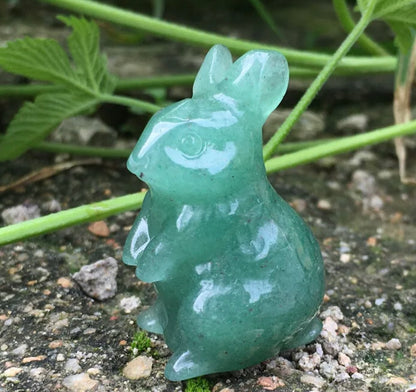 Natural Green Aventurine Bunny Rabbit Figurine