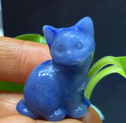 Natural Blue Aventurine Kitty Cat