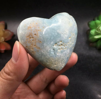 Natural Amazonite gemstone carved heart
