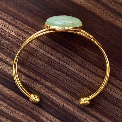 Gold Plated Cuff bracelet with Genuine Gemstones