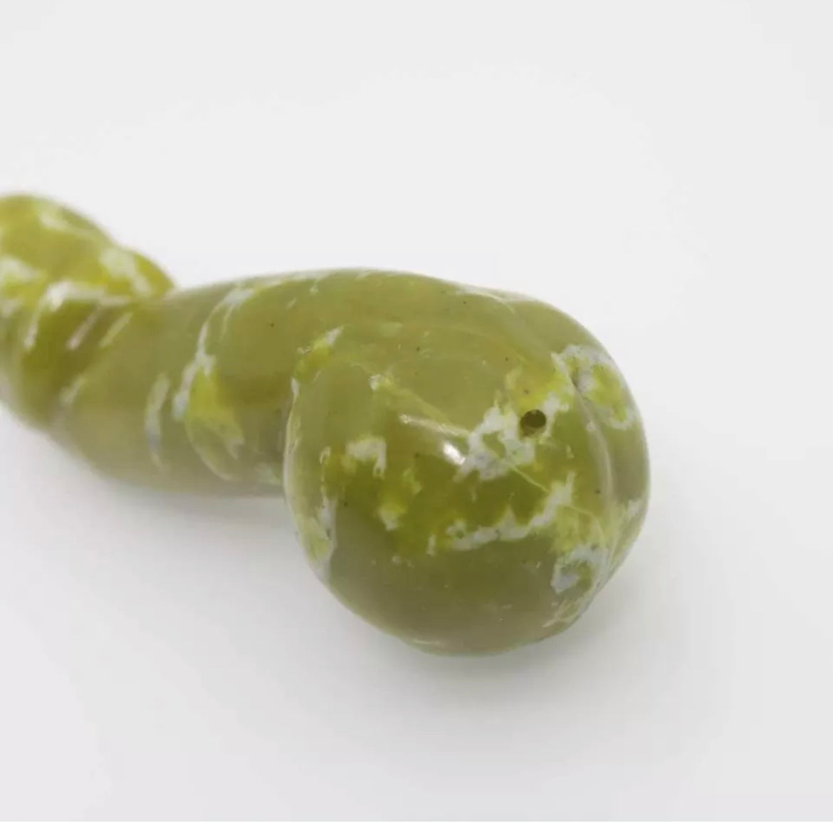 Natural Green Jade Carved Crystal Penis