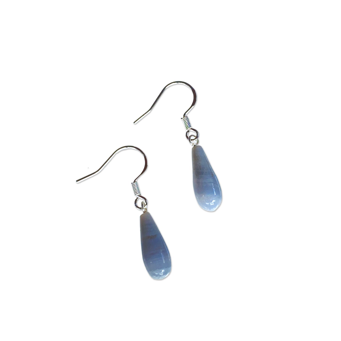 Blue Lace Agate gemstone Tear Drop Earrings