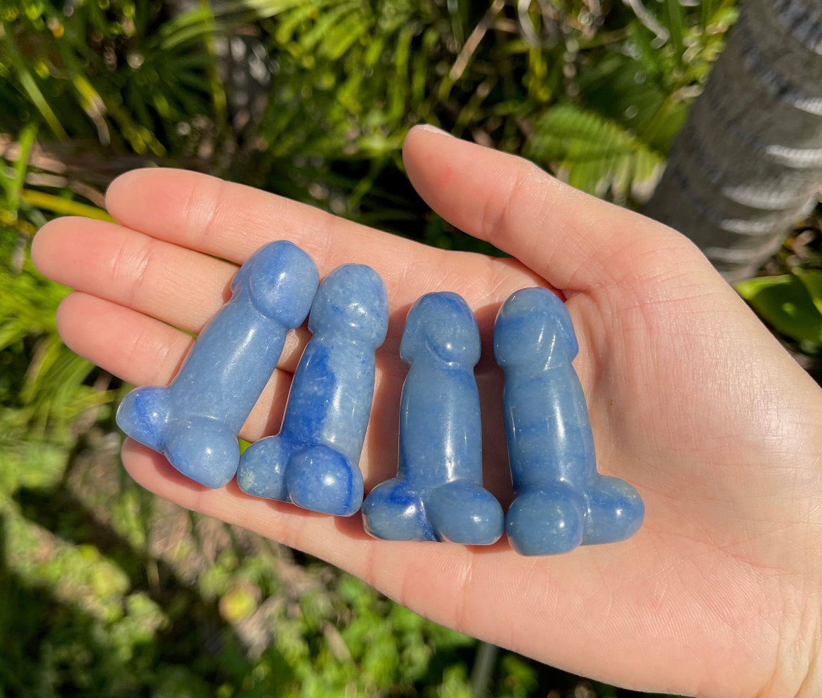 Natural Blue Aventurine gemstone Penis Crystal