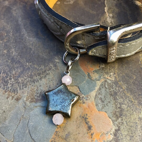 Pet Charm with Pyrite and Genuine Gemstones