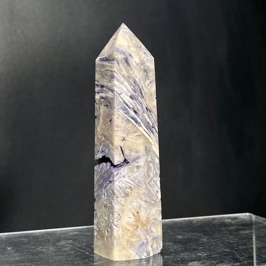 Natural Tiffany Stone crystal towerpoint wand