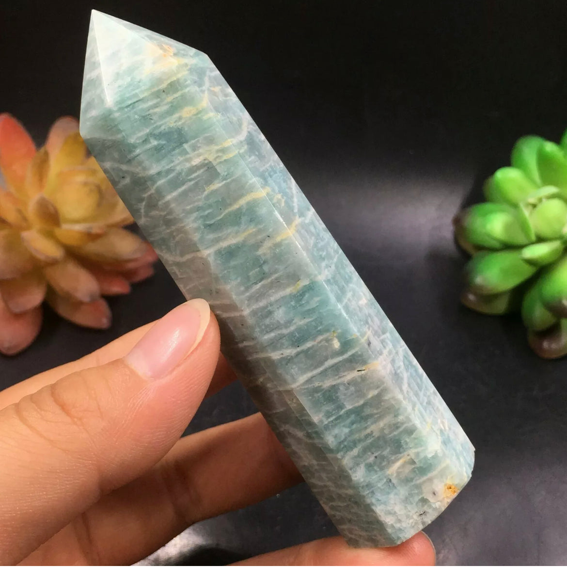 Natural Amazonite Gemstone Crystal Wand