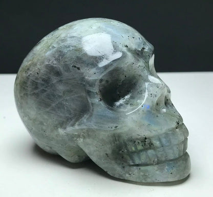 Natural Crystal LABRADORITE. Hand-carved. Exquisite Skull