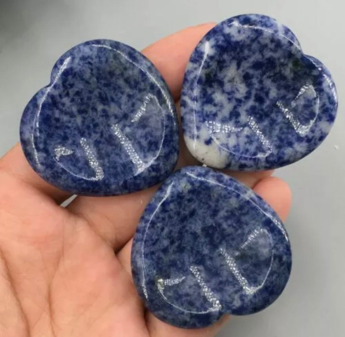 Blue Spot Jasper Heart Worry Stone