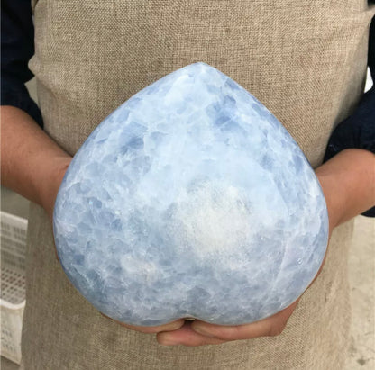 Natural Blue Calcite Gemstone Quartz Heart