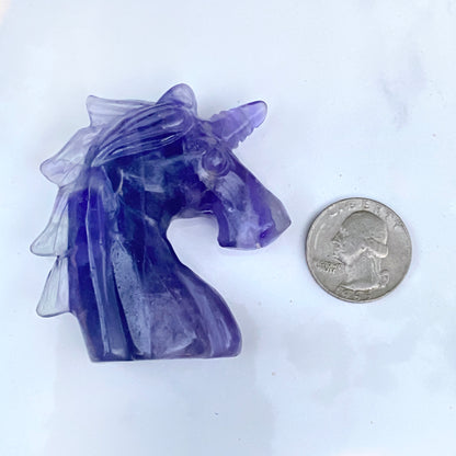 Fluorite Gemstone Carved Unicorn