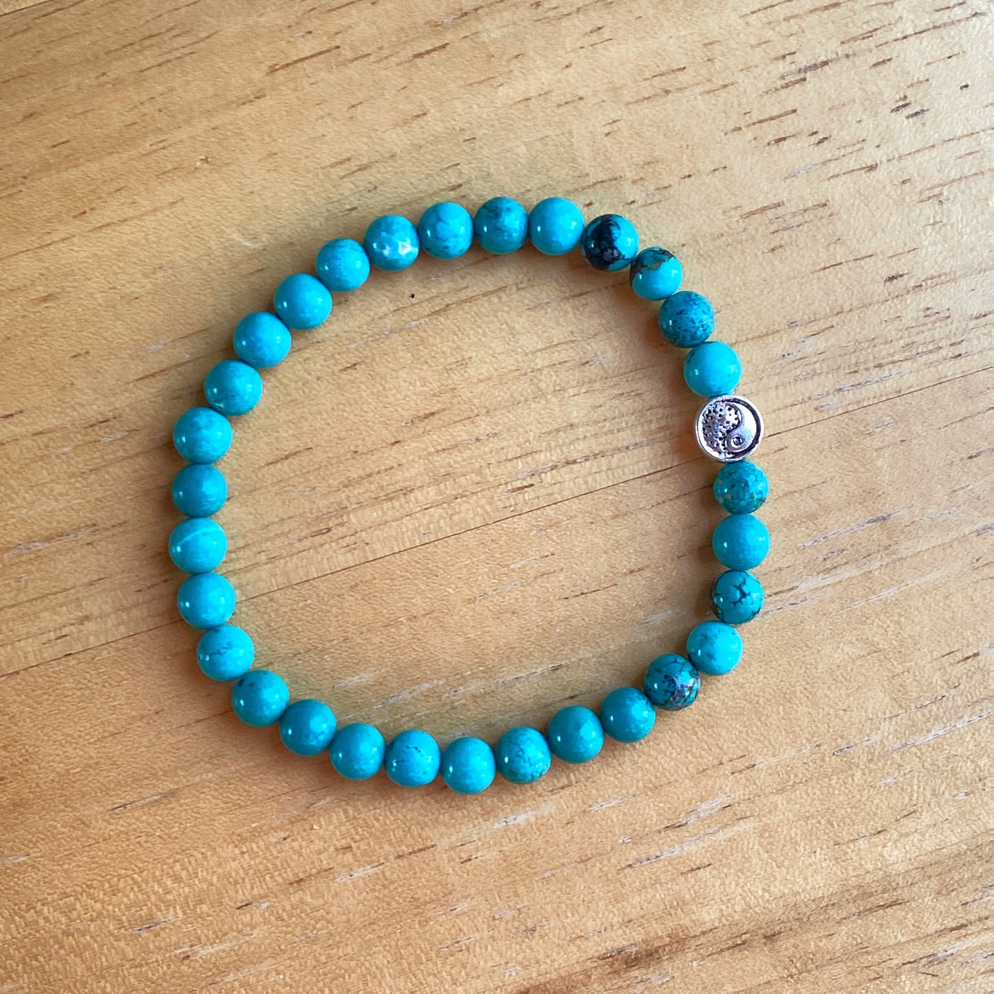 Turquoise and Pewter Yin Yang Bracelet