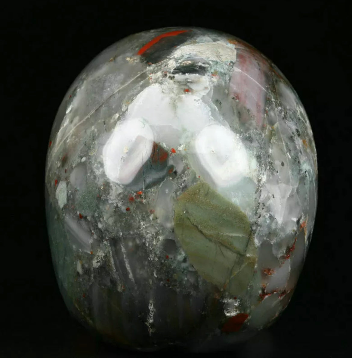 Natural African Bloodstone Crystal Gemstone Skull Figurine