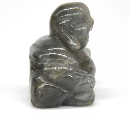 Natural Labradorite Crystal Laughing Buddha